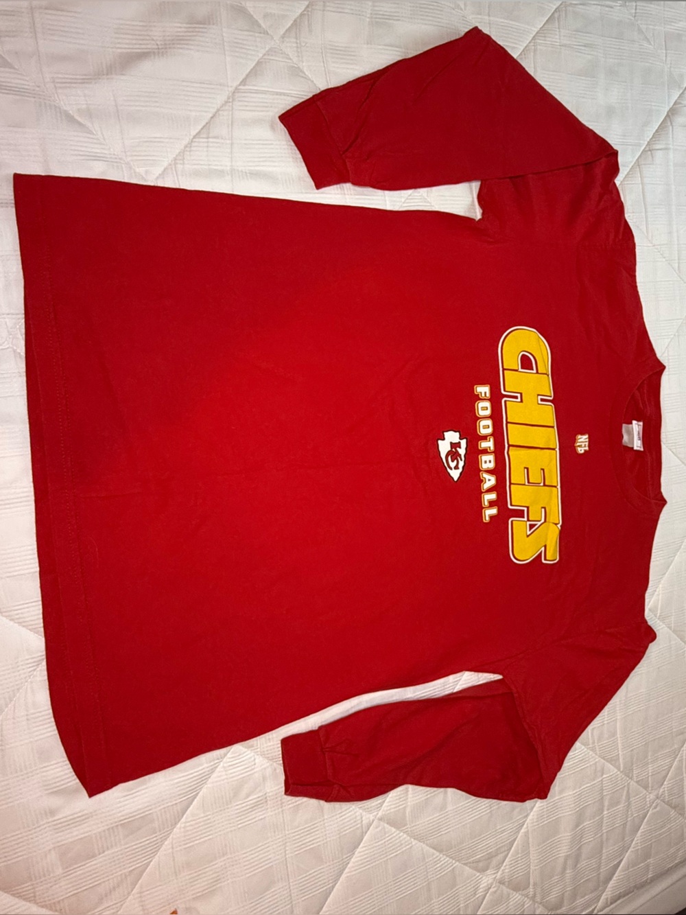 Kansas City Chiefs- NFL Red Long Sleeve with Yellow Logo Accent